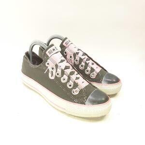 Converse Laceless Pink/Grey Sneakers 8